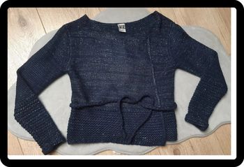 gilet tape à l'oeil bleu marine/argenté 4 ans état neuf