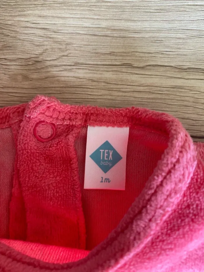 Pyjama hiver velours bébé fille 1 mois Tex - photo numéro 3