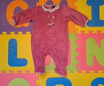 Pyjama grenouillère 1 pièce rose souris, sergent major, taille 6 mois (67 cm)