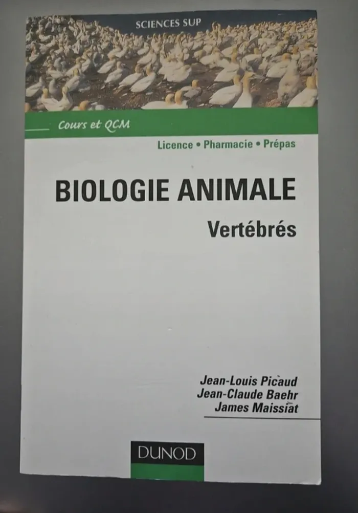 Livre Biologie Animale Vertébrés