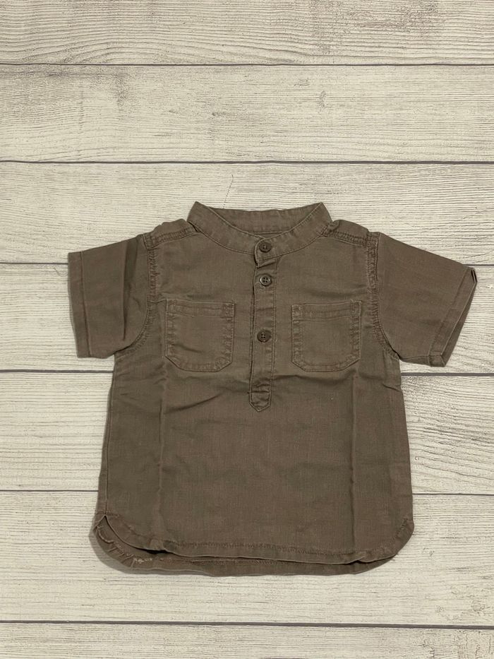 La halle - Chemise col Mao - marron - 18 mois - photo numéro 2