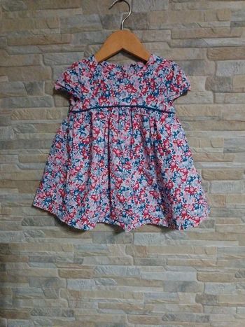 Robe à fleurs rose bleu 18M