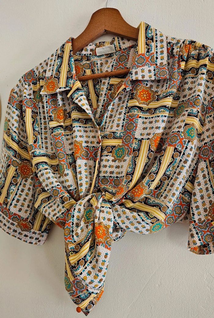 Chemisier à motifs vintage 80's - photo numéro 4