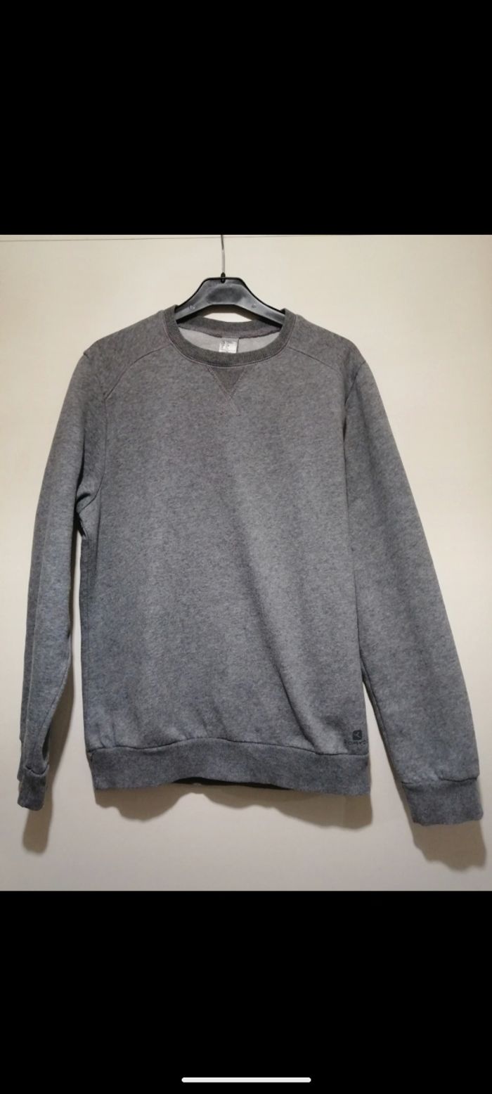 Sweat vintage Oxylane gris à Col rond. Taille S - photo numéro 2