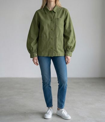 Veste chemise femme kaki manches longues taille L neuf 