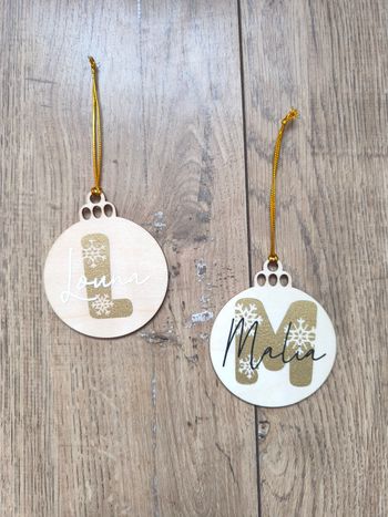Boule de Noël en bois à personnaliser