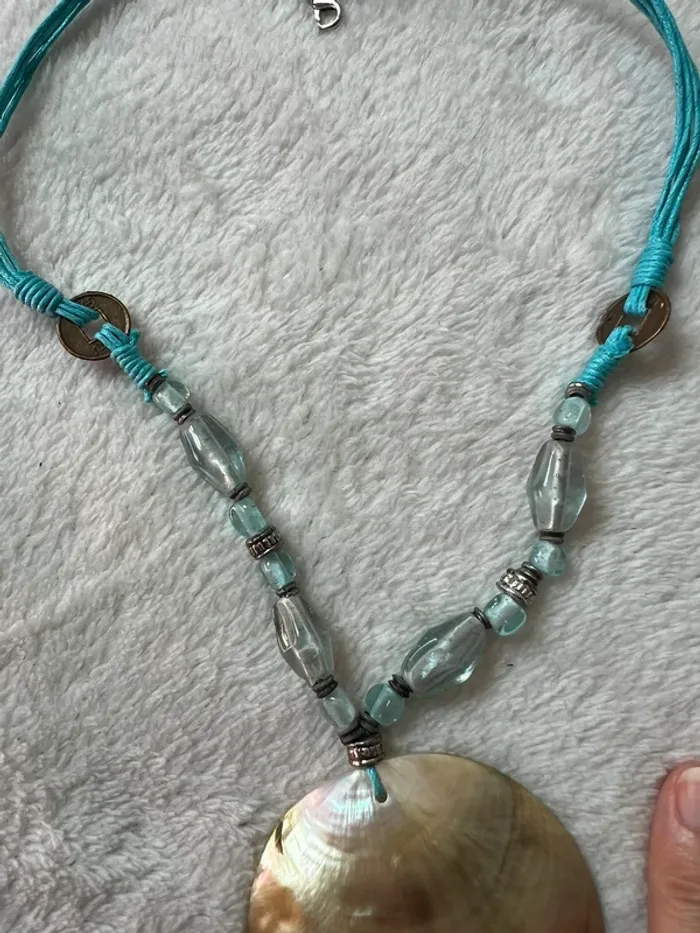 Collier coquillage nacré perles Sea Beach Summer vibes Boho y2k - photo numéro 5