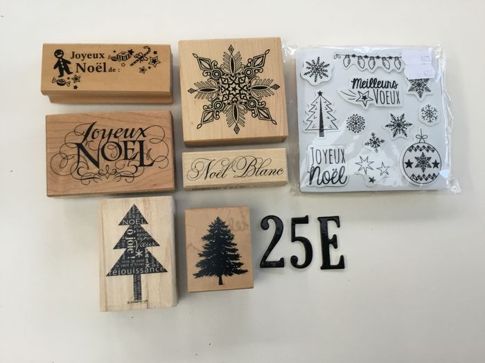 Lot tampons bois scrapbooking