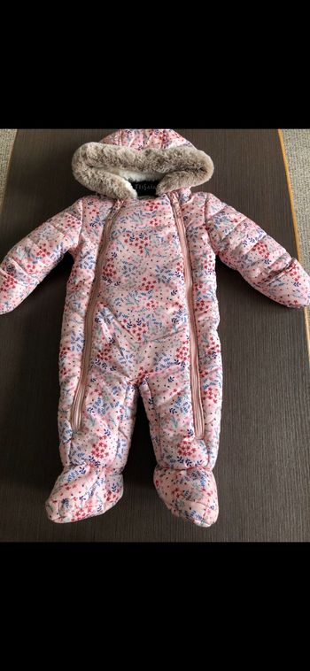 Combipilote combinaison fille rose chaude 3/6 mois