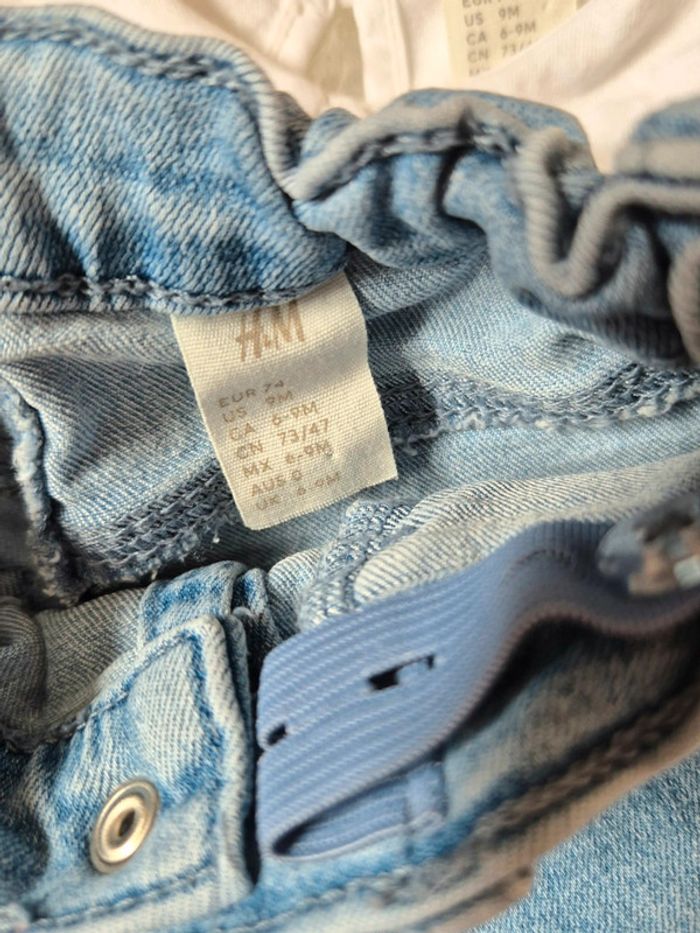 💙 Ensemble jeans + t-shirt à col H&M 9 - 12 mois - photo numéro 5