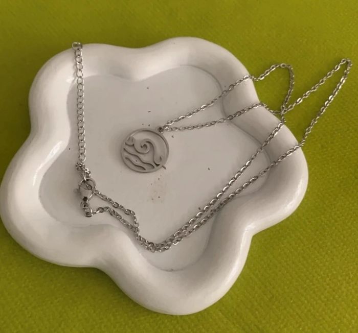 Collier mixte surf vague mer océan en acier inoxydable argenté - photo numéro 5