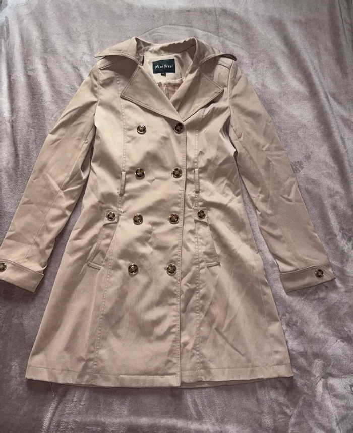 Trench femme taille 38 beige en très bon état - photo numéro 5