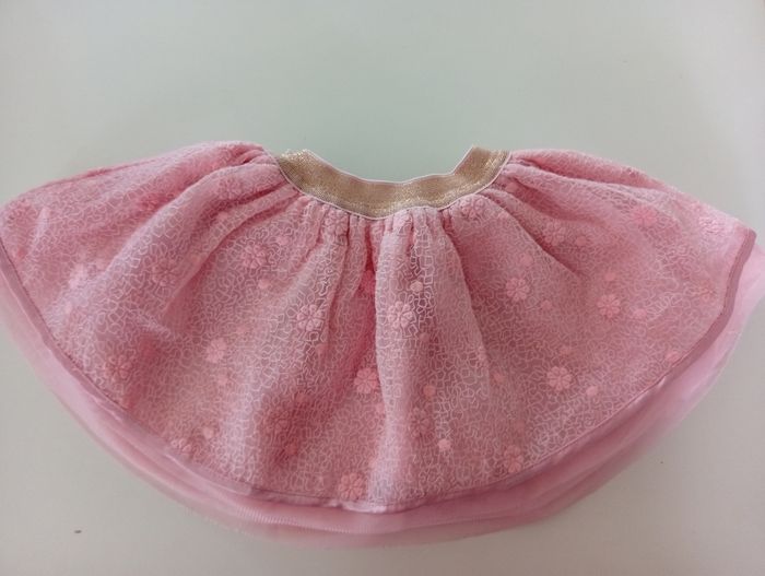 Jupette rose en tulle et tissu orchestra 6mois - photo numéro 1