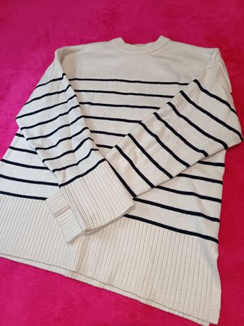 ZARA - Pull marinière - Taille S - Blanc/Noir- Très bon état
