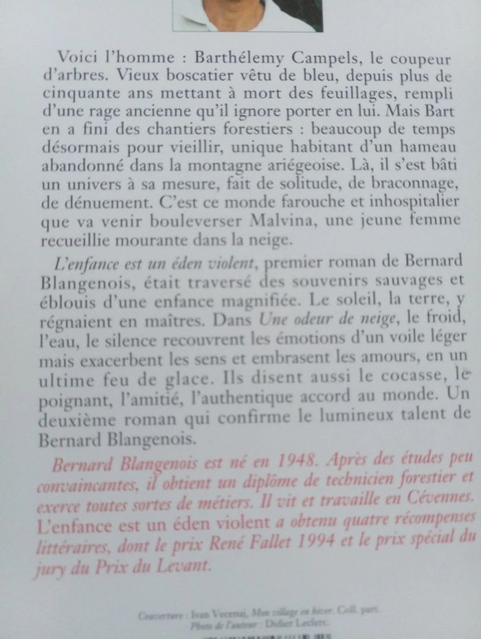 Bernard Blangenois - Une odeur de neige - photo numéro 3