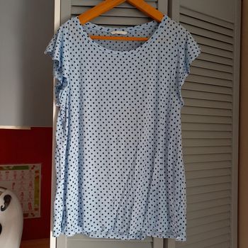 Tee shirt bleu a pois h&m