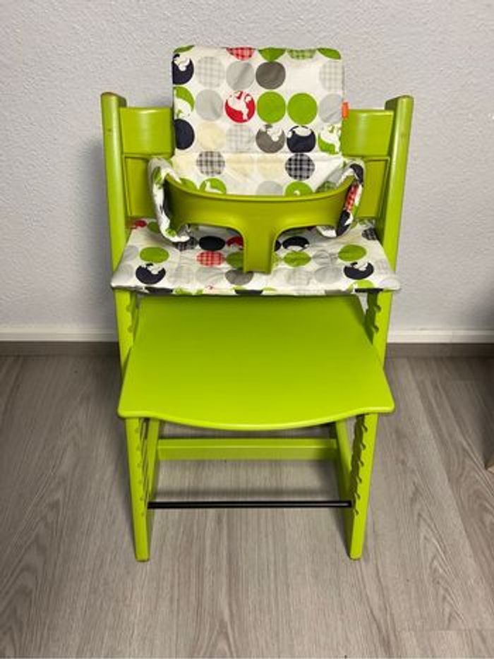 Chaise Tripp Trapp Stokke verte + Babyset - photo numéro 3