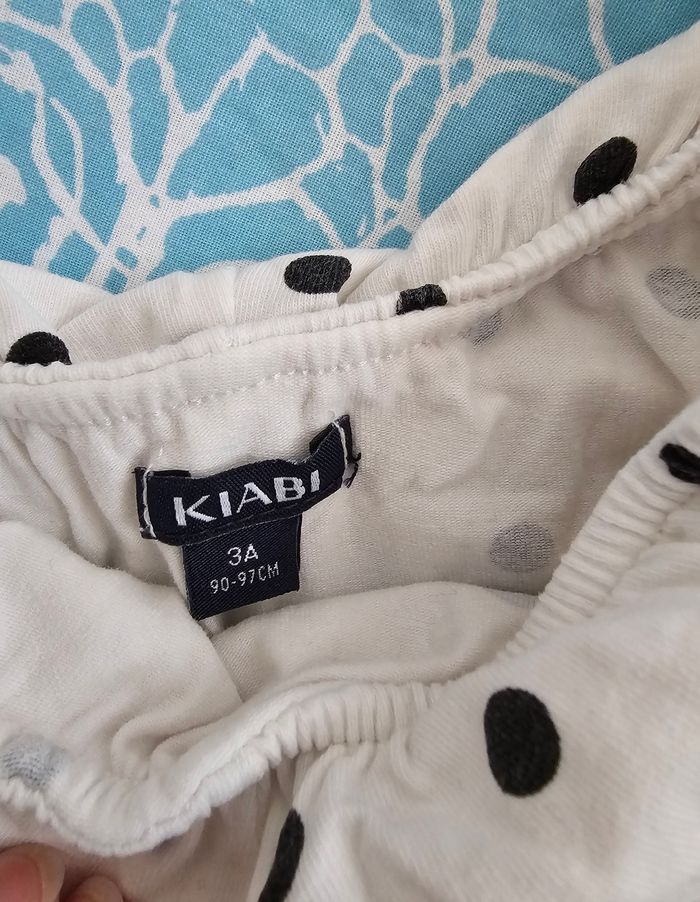 Robe d'été Kiabi blanche aux pois noirs 2 - 3 ans - photo numéro 2