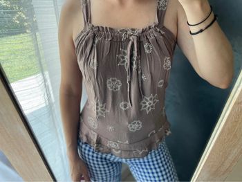 Débardeur marron femme