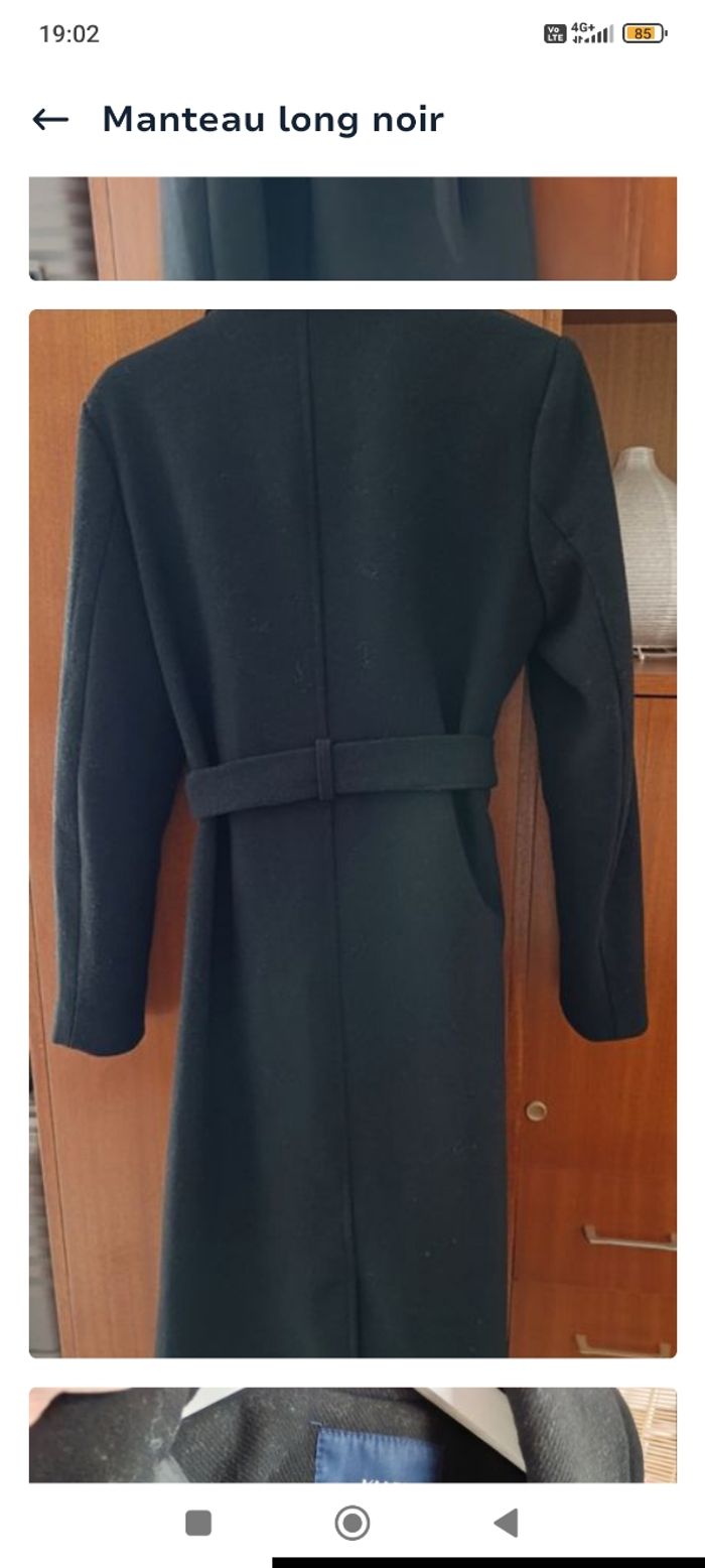 Manteau long noir femme - photo numéro 2