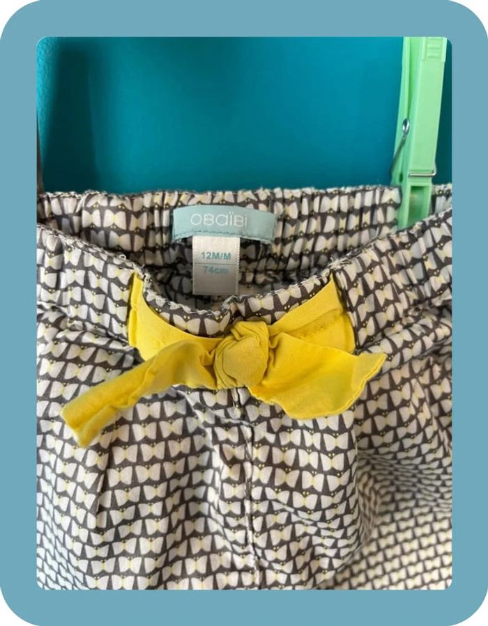 Joli pantalon fluide 12 mois taille ajustable Obaïbi - photo numéro 3
