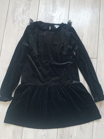 Robe de fête en velour noir t 8 ans verbaudet tbe
