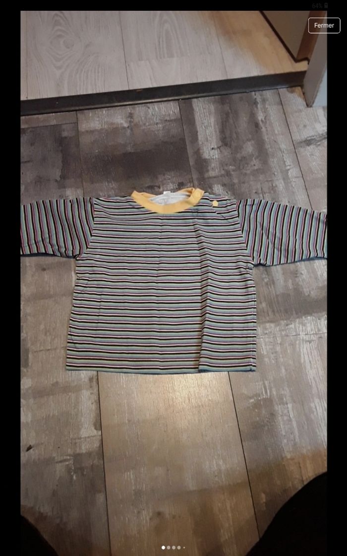 tee-shirt manche longue a rayures