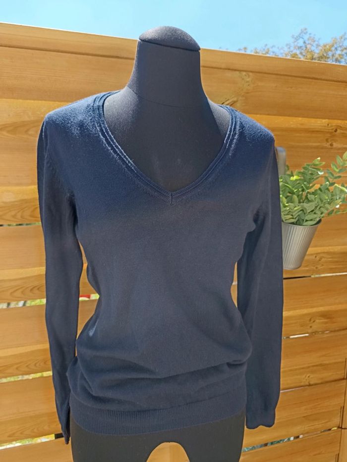 Pull fin bleu marine Taille S - photo numéro 2