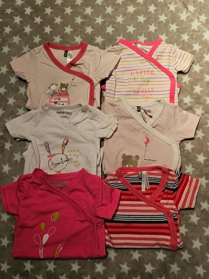 Lot de 6 bodies fille MC 3 mois