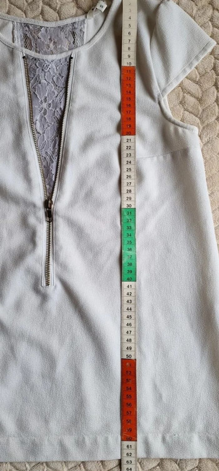 Top fluide écru Clo&se a zip et dentelle taille S - photo numéro 6