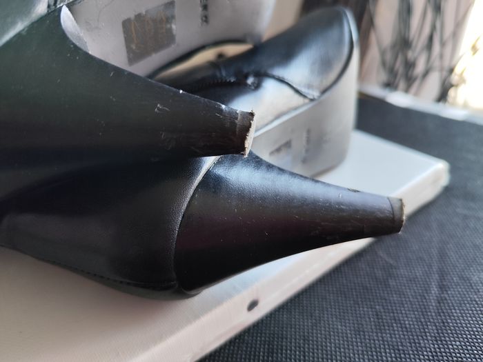 Bottes hautes cavalier ou cuissardes pointure 39 en cuir noir talon 7.5cm - photo numéro 9