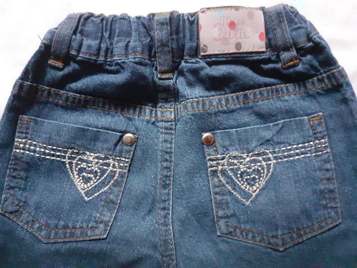 Jean bleu motif cœurs au dos - photo numéro 3