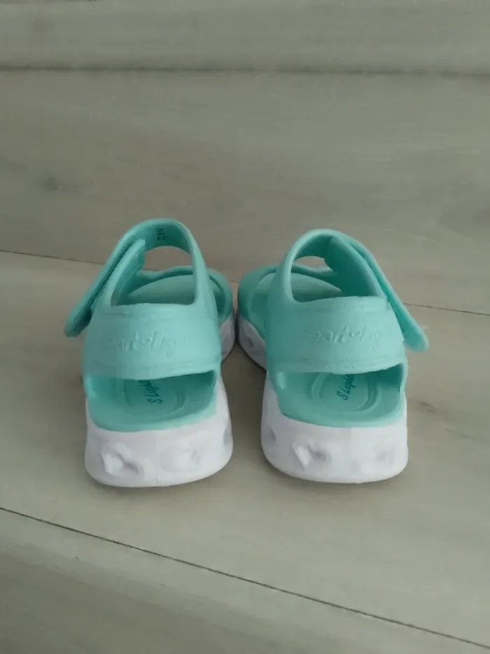 Sandales Skechers 26 bleu tuquoise - photo numéro 2