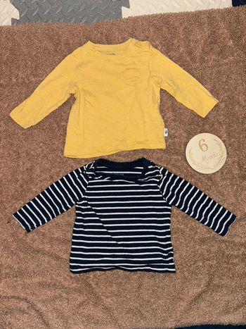 Lot de 2 tee shirt manches longues 6 mois