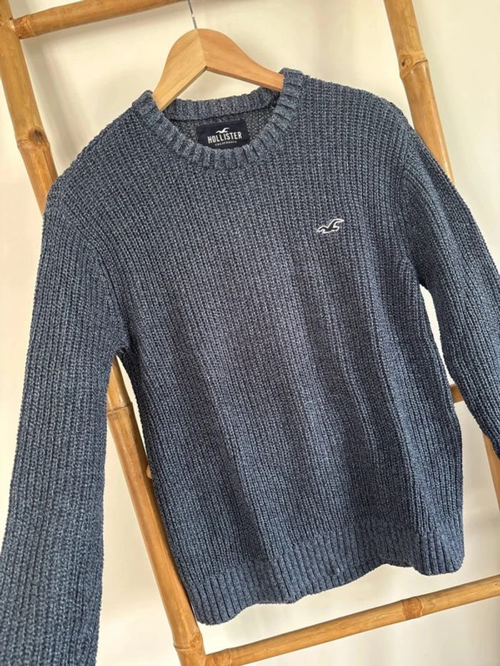 Pull bleu en maille hollister taille XS - photo numéro 6