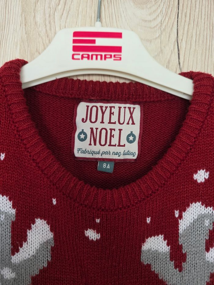 PULL NOËL ROUGE NOËL 🎅 JOYEUX NOËL OURS POLAIRE TAILLE 8ANS MARQUE LA HALLE - photo numéro 3