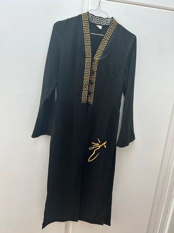 Tunique longue noire et or brodé style oriental vintage