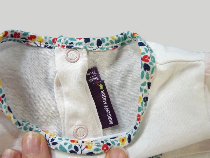 Ensemble pantalon tee-shirt tweed jersey marine blanc rose girafe Sergent Major 9 mois fille - photo numéro 5