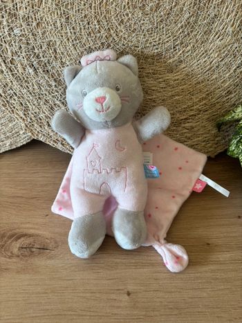 Neuf doudou chat ours princesse château cape rose sucre d orge