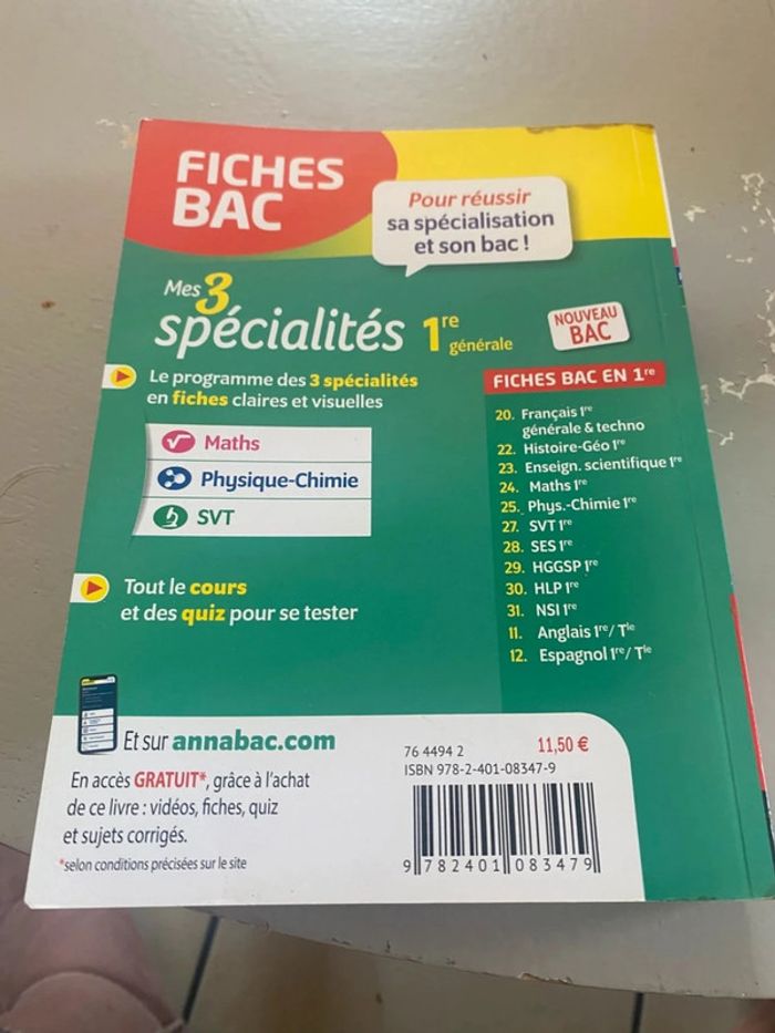 livres de Fiches bac spécialité scientifique classe de première idéal pour la rentrée - photo numéro 2