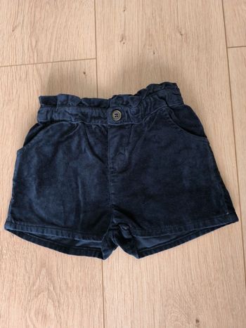 Short fille velours bleu marine Bout'chou - 24 mois