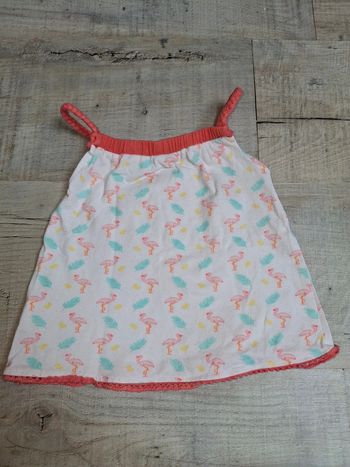 Tee shirt manche courte débardeur fille 12 mois