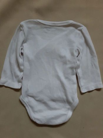 Lot de 2 bodies blancs manches longues - mixte garçon / fille - Orchestra - 1 mois