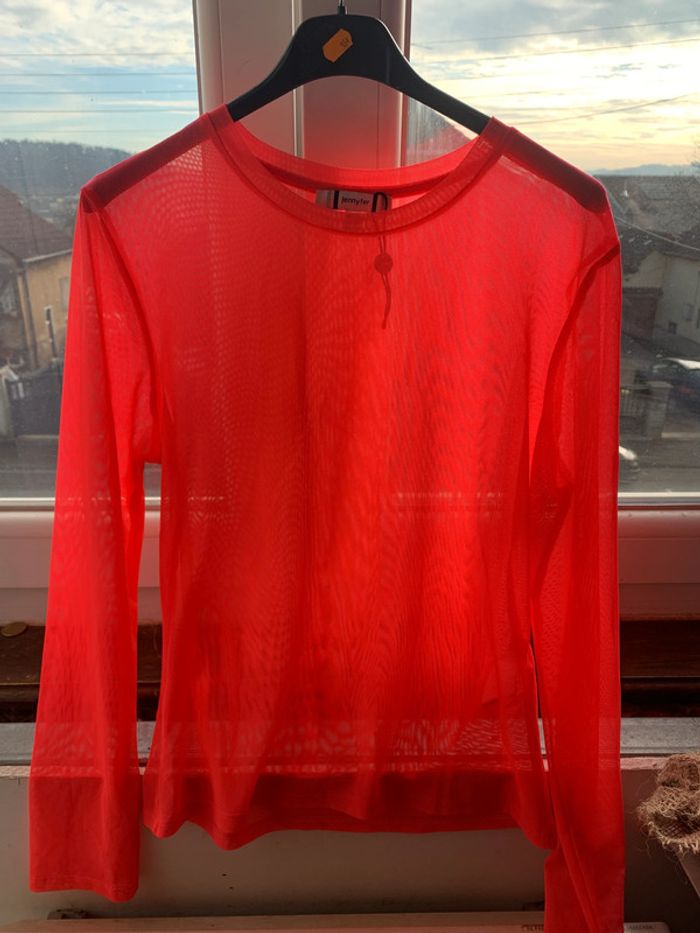 Haut transparent rose taille L fille femme - photo numéro 3