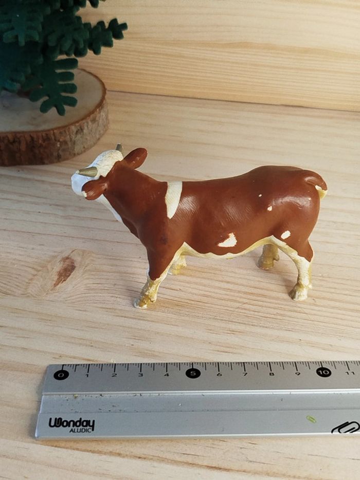Schleich vache marron et blanche Figurine animal de la ferme - photo numéro 5