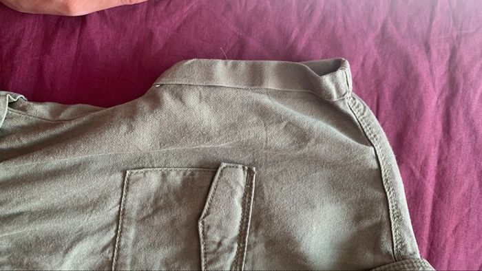 Robe safari en toile unie verte fille - photo numéro 4