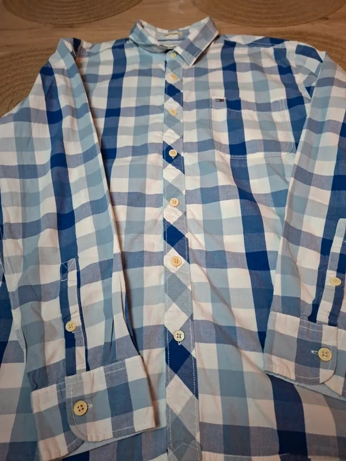 Chemise Tommy Hilfiger Denim à carreaux bleus/blancs XL (9) - photo numéro 9