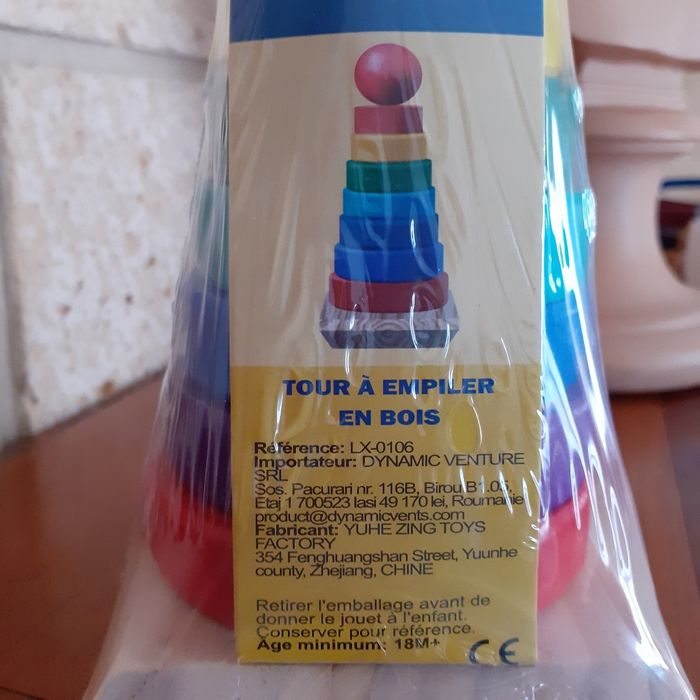 Neuf:Tour à empiler en bois massif peint - photo numéro 4