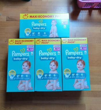 4 maxis economy packs Pampers baby dry taille 4+