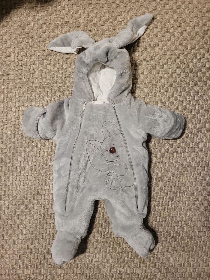 La Plus Douce des Combinaisons ! Pilote Lapin Gris - Taille 56 cm 2 mois
